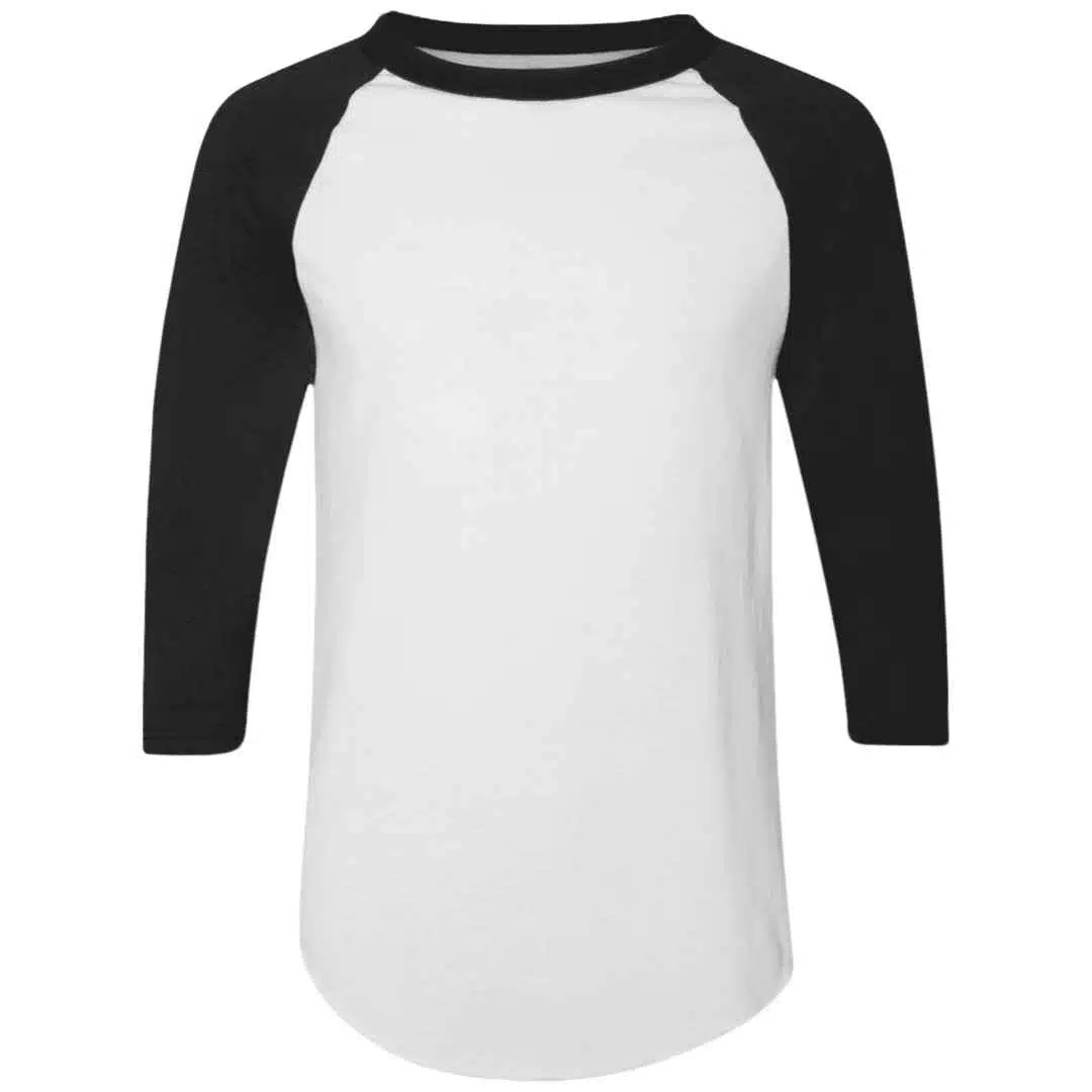 BLACK SLEEVES/HEATHER WHITE