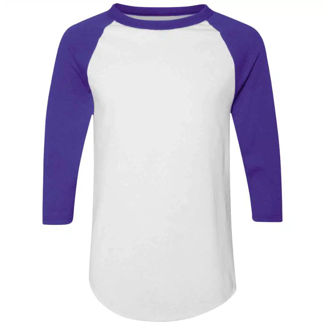 PURPLE SLEEVES/HEATHER WHITE