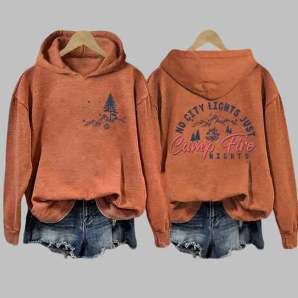 Campfire No City Lights Just Campfire Nights Hoodie