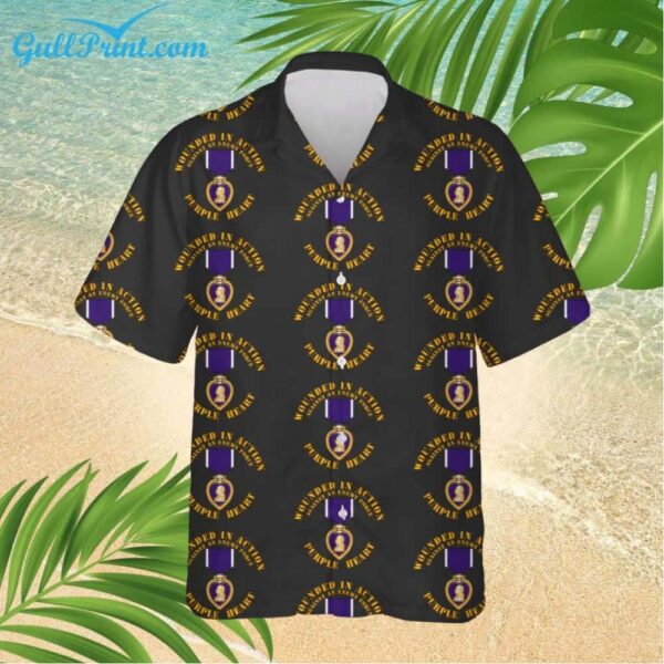 Wounded In Action Purple Heart Hawaiian Shirt 1