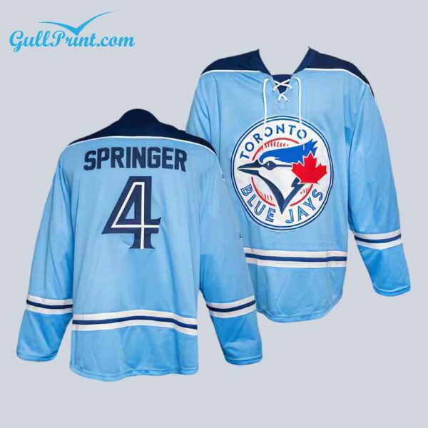 2024 Blue Jays George Springer Replica Hockey Jersey Giveaway 1