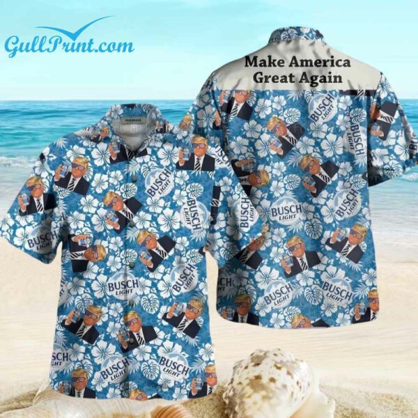 Trump Busch Light Hawaiian Shirt 1