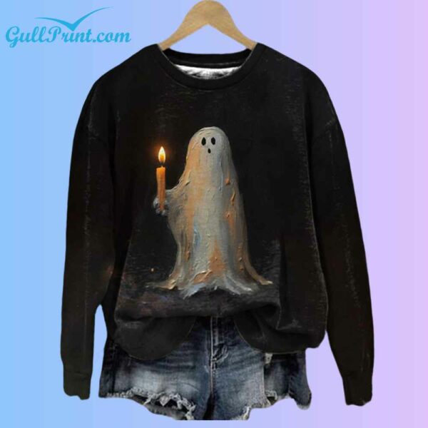 Halloween Spooky Candles Painting Print Sweatshirt Shirt Hoodie 2