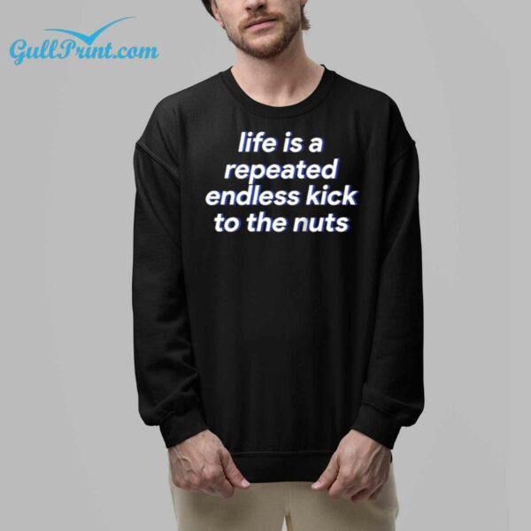 Life is a repeated endless kick to the nuts shirt 32