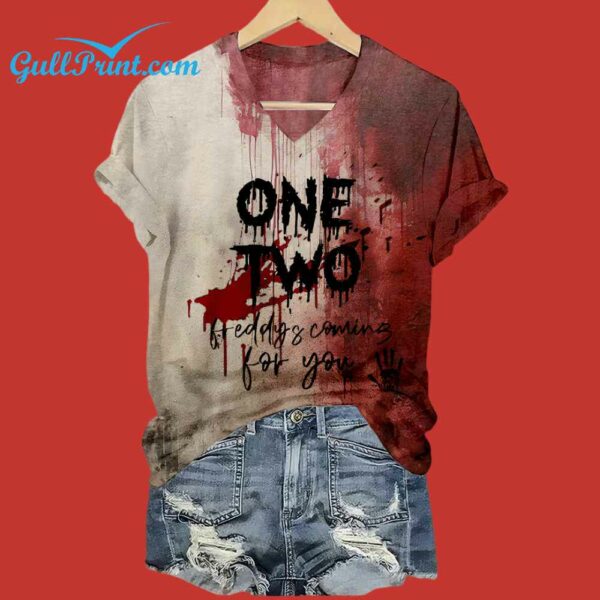 One Two Freddys Coming For You Print Shirt 3