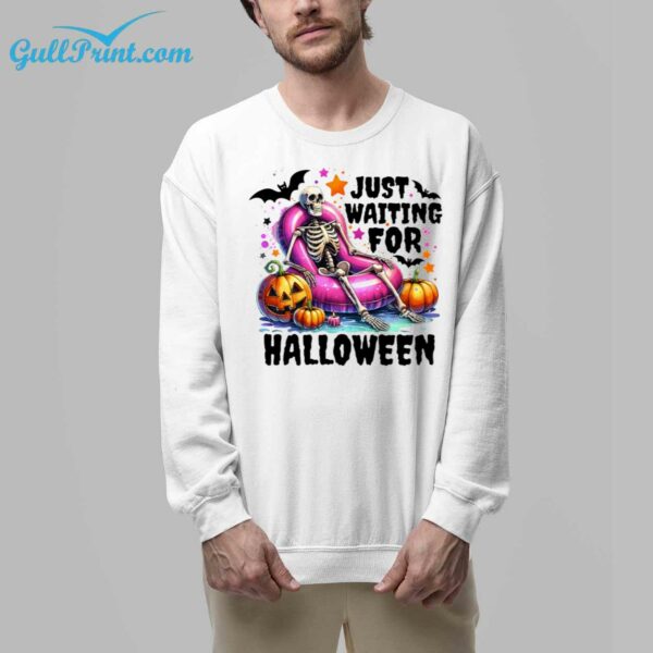 Skeleton Just Waiting For Halloween Shirt 5