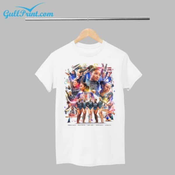 USA WOMENS GYMNASTICS WIN GOLD IN TEAM FINAL SHIRT 1