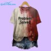 Unisex Bloody Problem Solved Halloween Print Shirt 2