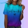 Womens Just Breathe Mental Health Print Shirt 2