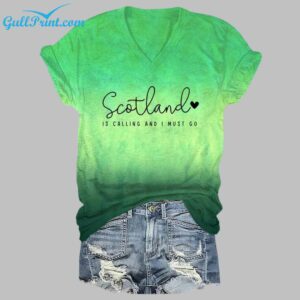 Womens Scotland Is Calling and I Must Go Print Shirt 1