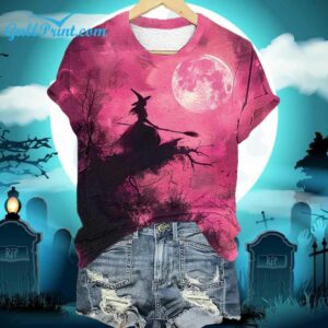 Womens Witch Print T Shirt 1