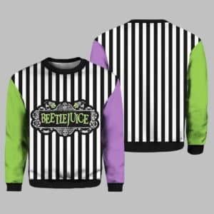 Beetlejuice Classic Halloween Horror Movie Contrast Color Raglan Sweatshirt