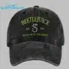 Beetlejuice Vintage 1988 Halloween Horror Movie Inspired Washed Cap 1