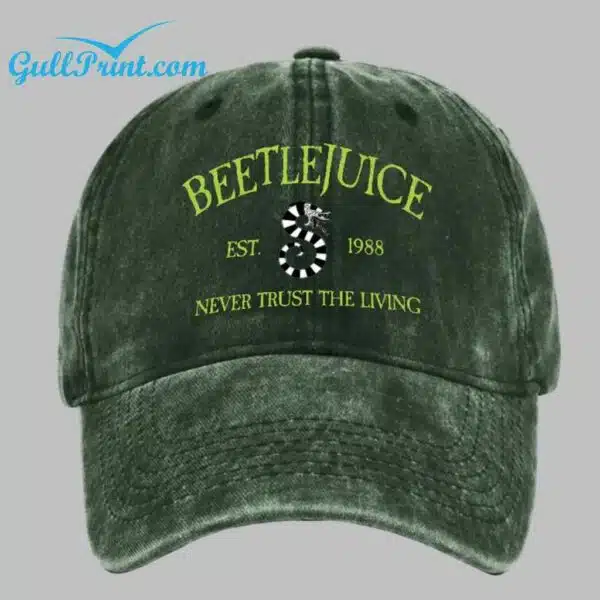 Beetlejuice Vintage 1988 Halloween Horror Movie Inspired Washed Cap 2