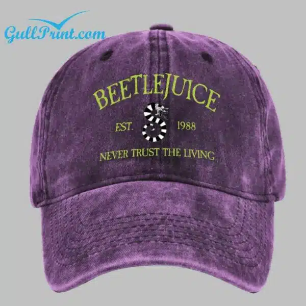 Beetlejuice Vintage 1988 Halloween Horror Movie Inspired Washed Cap 3