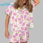 Champagne Tennis Print Pajama Set