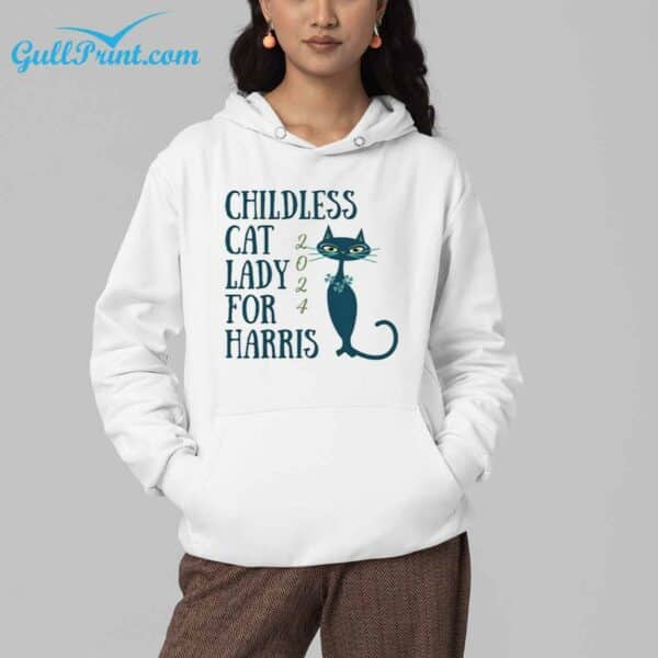 Childless Cat Lady For Harris 2024 Shirt 4