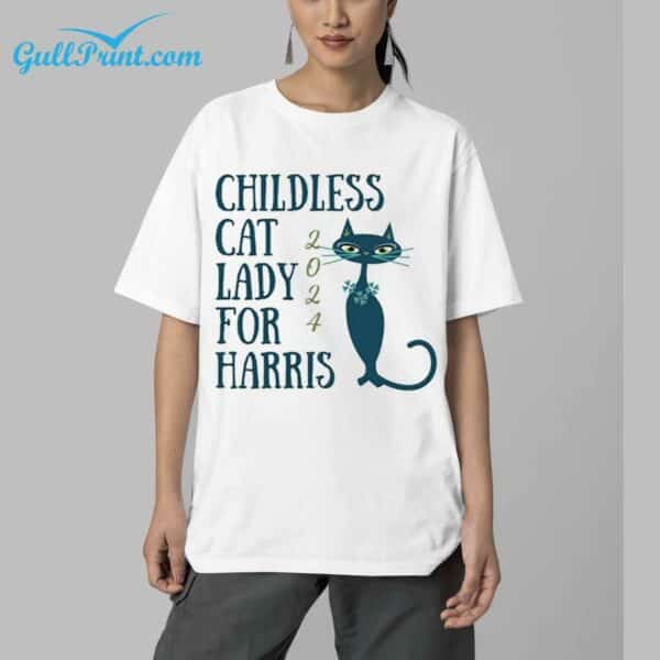 Childless Cat Lady For Harris 2024 Shirt 5