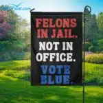 Felons In Jail Not In Office Vote Blue Flag