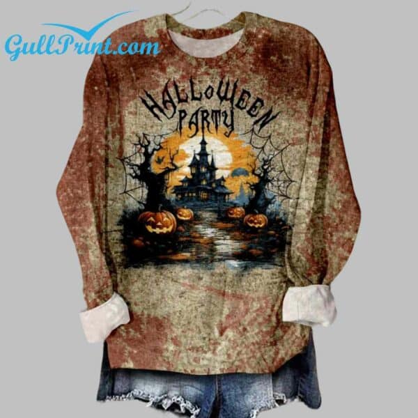 Halloween Party Print Sweatshirt 1