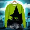 Halloween Witch Print Round Neck Sweatshirt 1