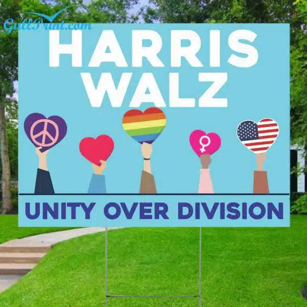 Kamala Tim Walz Unity Over Division Yard Sign 2