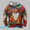 Mens Vintage Colorful Santa Hoodie 2