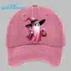 Pink Halloween Ghost Breast Cancer Awareness Warrior Hat 1