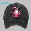 Pink Halloween Ghost Breast Cancer Awareness Warrior Hat 4