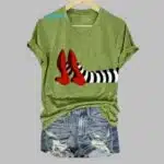 Red Shoes Women's Halloween Printed Casual T-Shirts