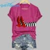 Red Shoes Womens Halloween Printed Casual T Shirts 3