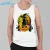 Scary Black Cat Witch Hat Pumpkin Print Round Neck Shirt 3