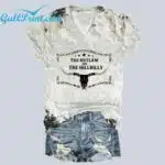 The Outlaw And The Hillbilly Print V-Neck T-Shirt