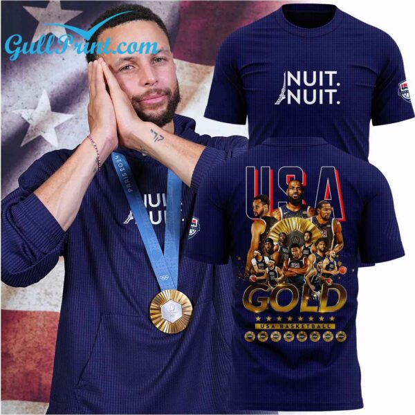 USA Basketball Champions Stephen Curry Nuit Nuit from Paris T Shirt 1