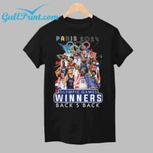 USA Basketball Men National Team Olympic Games Winners Back 5 Back Paris 2024 Shirt 1