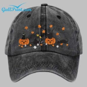 Unisex Autumn Leaves Cat Pumpkin Hat 1