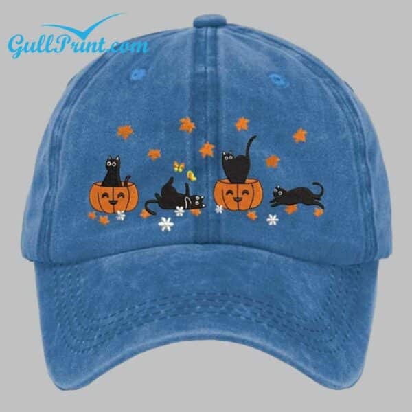 Unisex Autumn Leaves Cat Pumpkin Hat 3