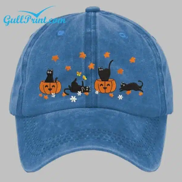 Unisex Autumn Leaves Cat Pumpkin Hat 3