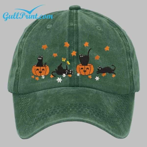 Unisex Autumn Leaves Cat Pumpkin Hat 4