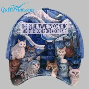 Unisex The Blue Wave Is Coming And It Is Covered In Cat Hair Print Hat 1