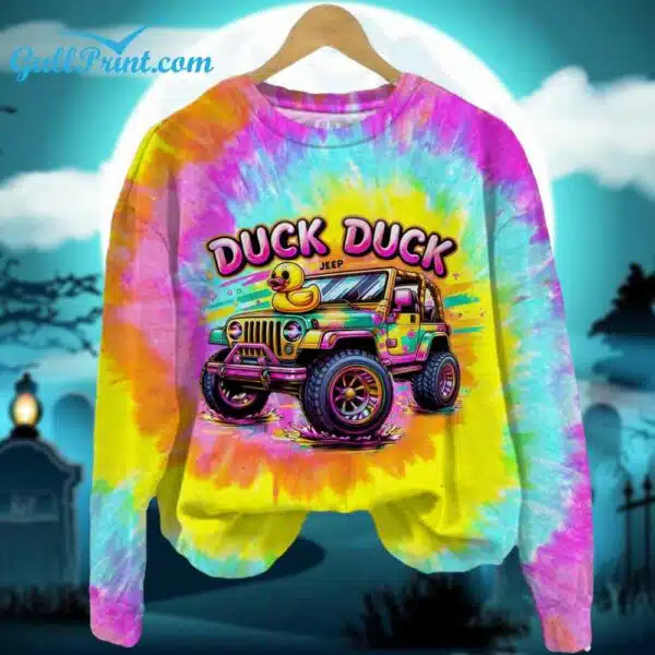 Unisex Tie Dye Duck Print Casual Shirt 2