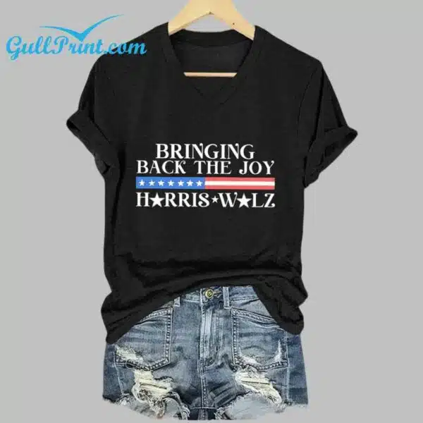 Womens Bringing Back The Joy Print casual T shirt 2