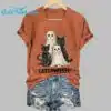 Womens Halloween Catloween Print T Shirt 2