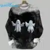 Womens Halloween Fun Ghost Print Shirt 1