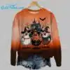 Womens Halloween Haunted Chicken Print Long Sleeve Sweatshirt 2