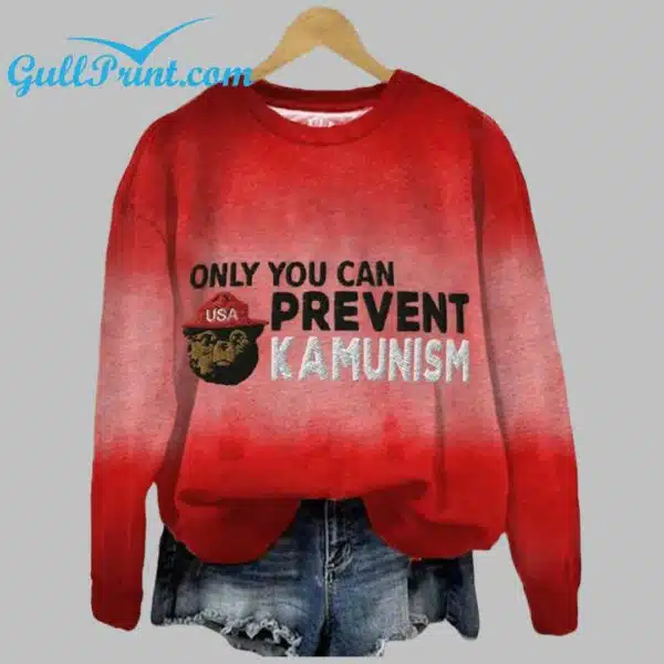 Womens Only You Can Prevent Kamunism Printed Shirt 3