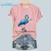 Womens Pearl Necklace Canvas Shoes Flamingo Print T Shirt 3