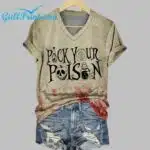 Women's Pick Your Poison Halloween Print V-Neck T-Shirt