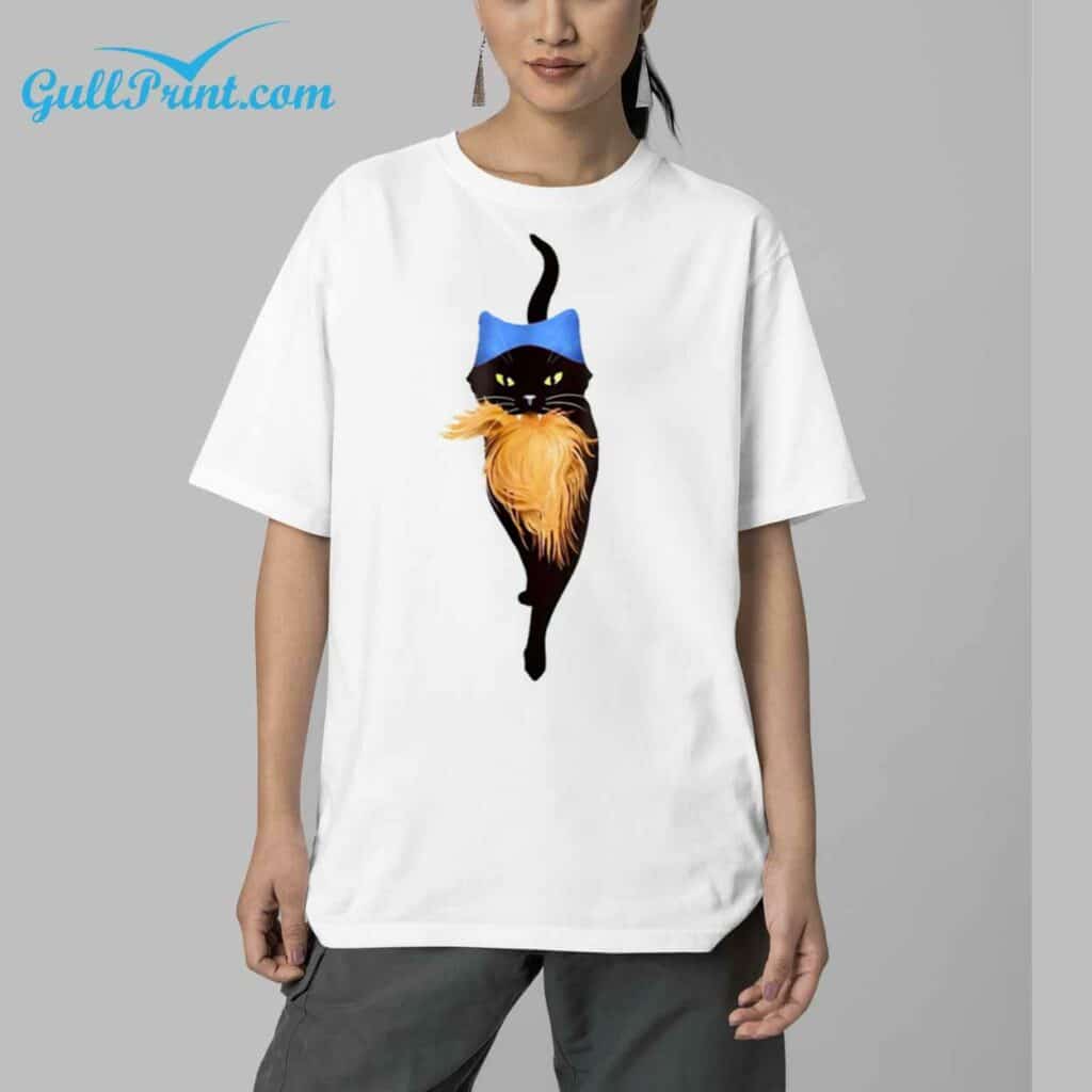 Womens Pussy Hat Cat and Orange Feminist Print T Shirt 5