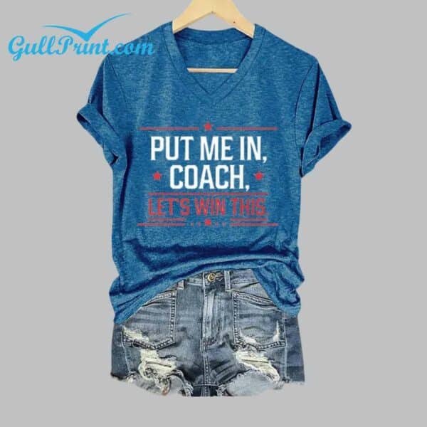 Womens Put Me In Coach Let's' Win This Print Casual T Shirt 4